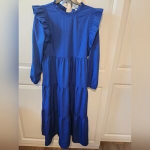 JODIFL Royal Blue Ruffle Dress